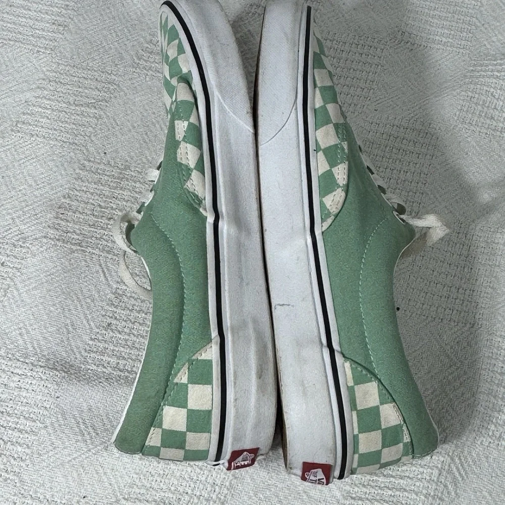 Vans Shoes Mens‎ 8.5 Womens 10 Checkered Sneakers Green Canvas Casual Low